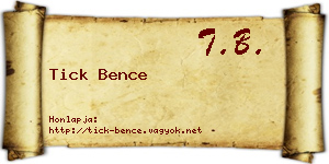 Tick Bence névjegykártya