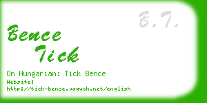 bence tick business card